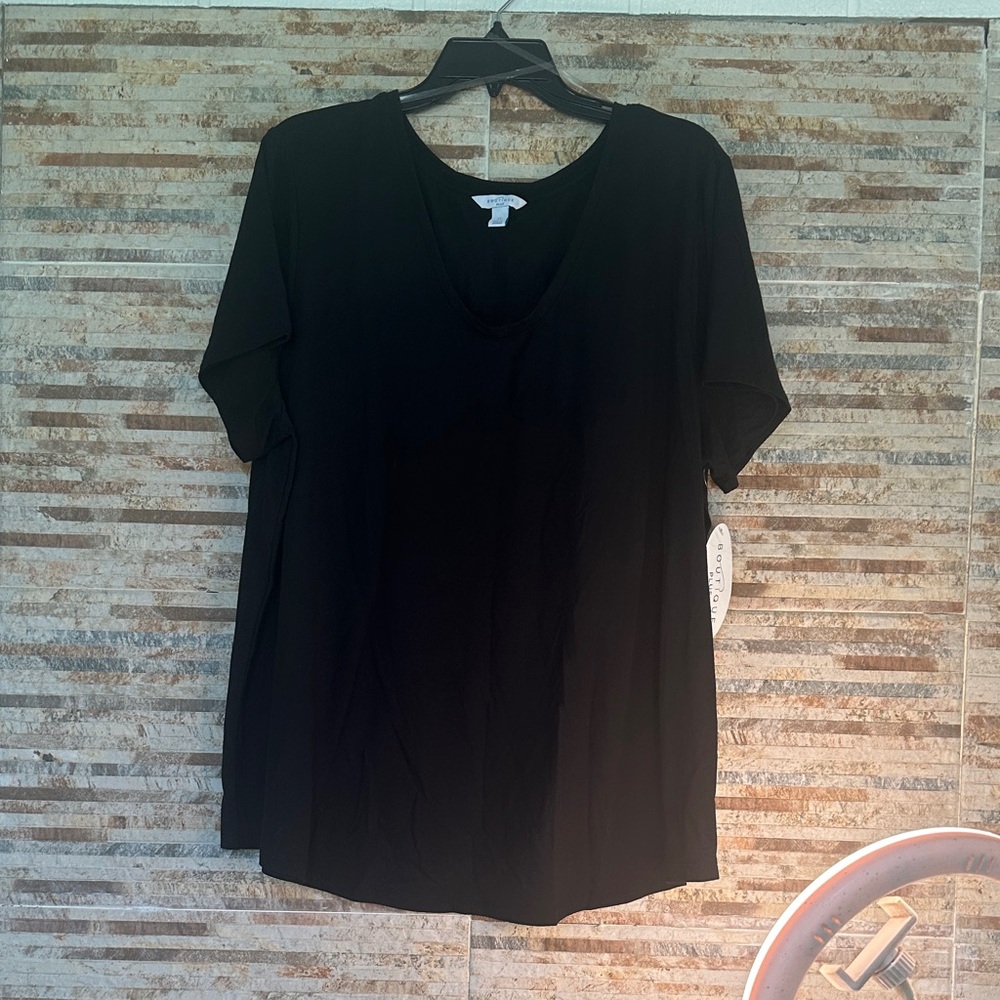 Chic Black Short Sleeve Women's Top